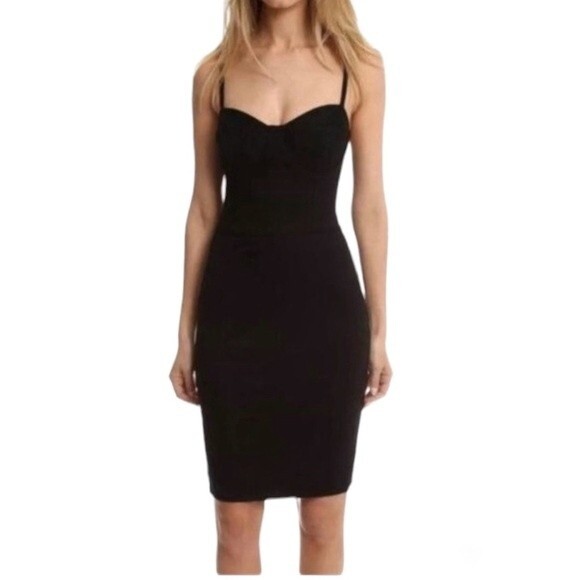 L'Agence Michelle Black Stretch - jersey bustier dress size 2 - Picture 1 of 7